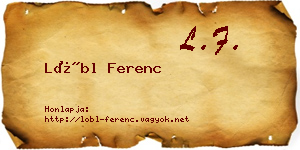 Lőbl Ferenc névjegykártya